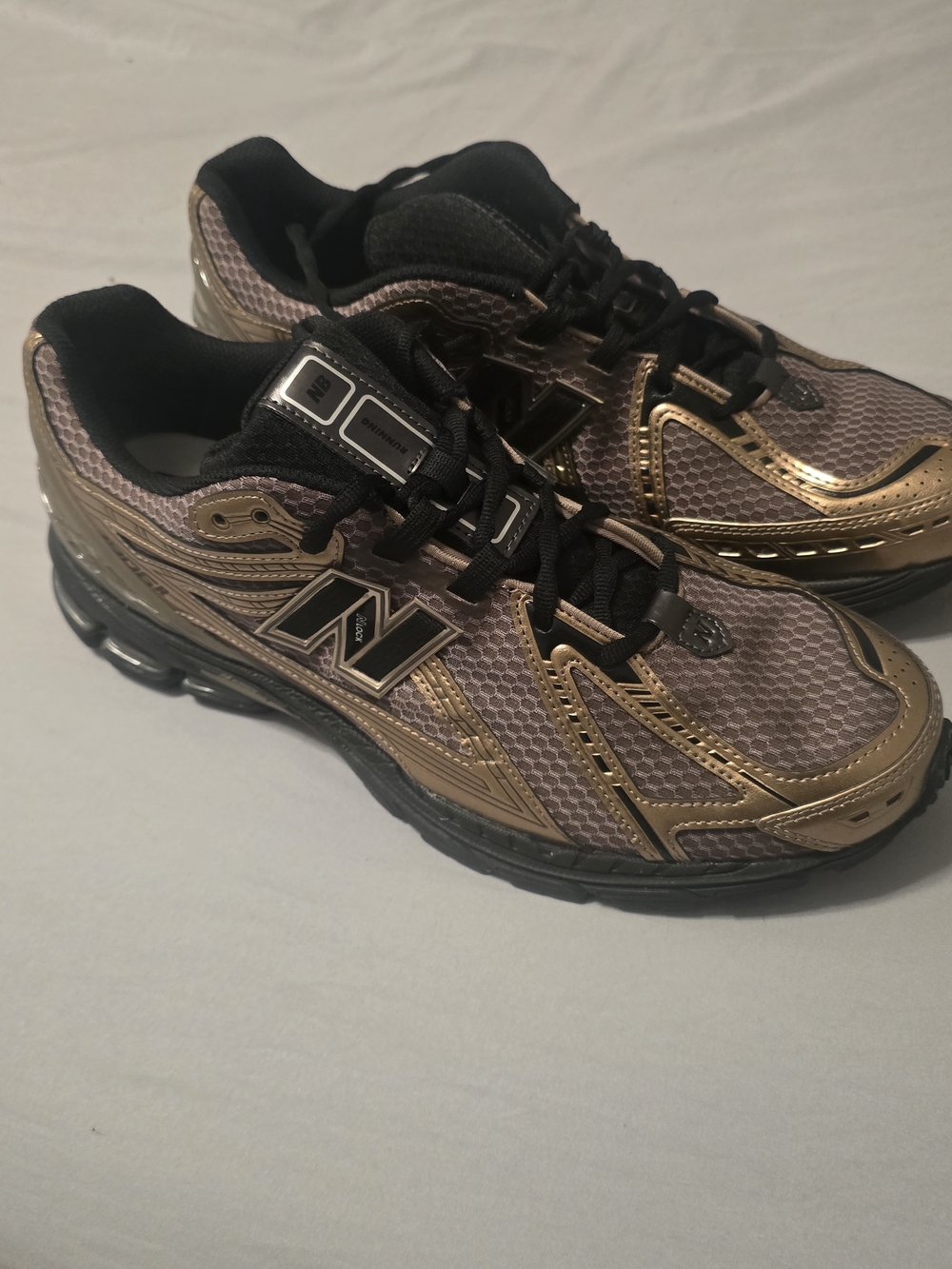 New Balance Metallic Gold & Black Running Shoes